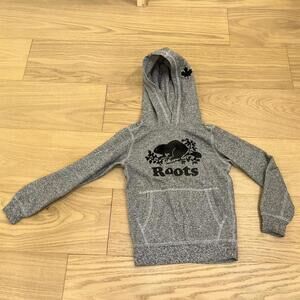 Roots Kids Salt & Pepper Beaver Hoodie Youth Small Grey